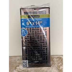 Decor Grates AJL614W-RB Oriental Floor Register, 6x14 Inches, Rubbed Bronze